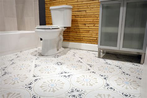 I decided i was going to paint my bathroom floors way back in 2014 when i was making over my space for the one room challenge but the stenciling of the bathroom walls took so long that i ran out of time to do. How To: Stencil Paint a Ceramic Tile Floor. (The Cheaper ...