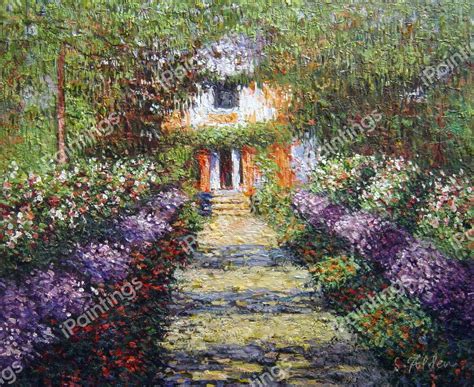 A Pathway In Monets Garden At Giverny Painting By Claude Monet