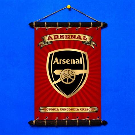 Arsenal Unique Flag Logo Motto Set 5in1 Banner Sticker Pennant