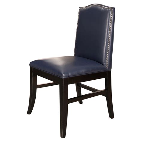 Featuring a hardwood frame with legs finished in a sleek espresso stain, these chairs will be as durable as they are stylish. Abbyson Royal Leather Nailhead Trim Dining Chair | Leather ...