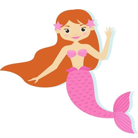 Mermaid Cartoon Illustration Mermaid Material Png Download 2500