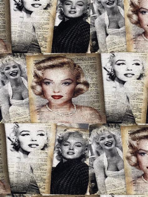 Marilyn Monroe Fabric Cotton Fabric By The Yard Norma Etsy