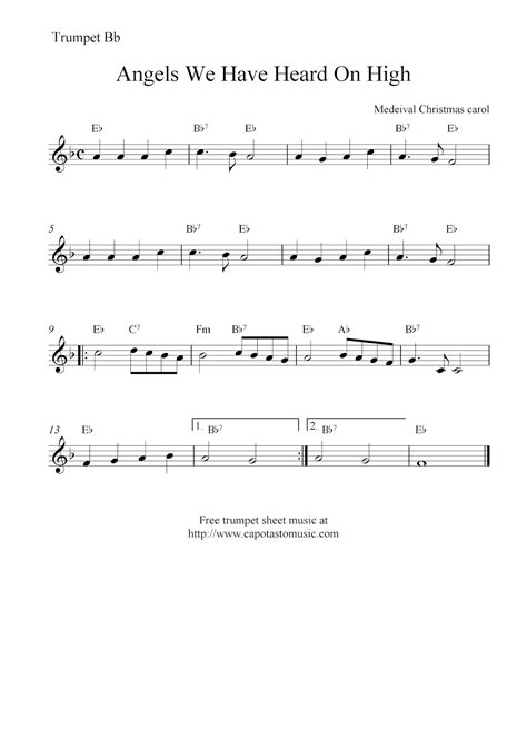 Free Printable Sheet Music Angels We Have Heard On High Free