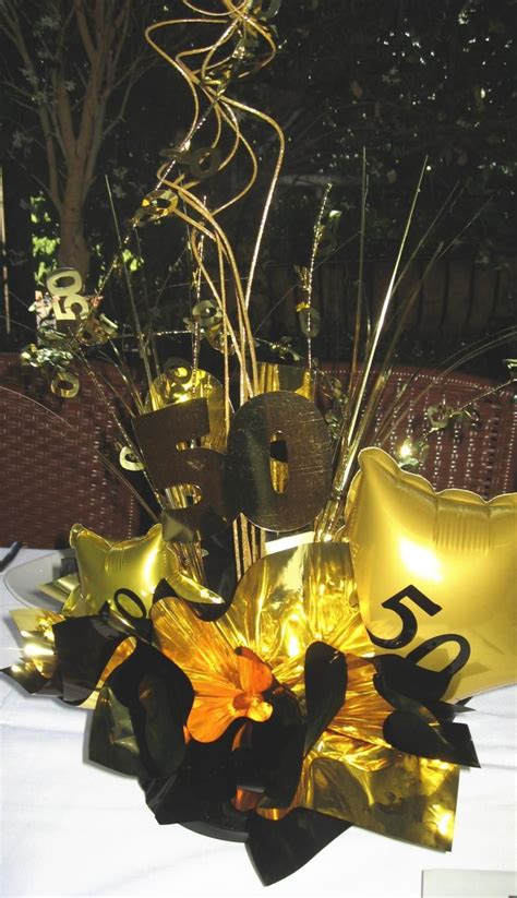 Read on to get our crafty and cheap ways to outfit your new man cave: party decorations 50th birthday gold decoration for 50th ...