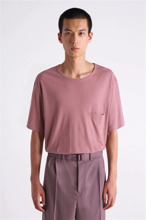 Lemaire Crepe T Shirt Smoked Pink Garmentory