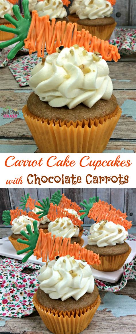 For the full carrot cake recipe with ingredient i feel like carrot cake is a dessert most people tend to only make around easter. Carrot Cake Cupcakes Recipe with Chocolate Carrots | Be ...