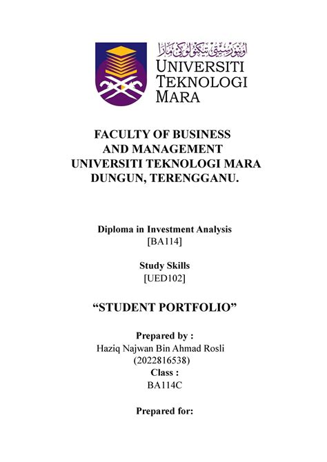 E Portfolio Ued102 Res Faculty Of Business And Management