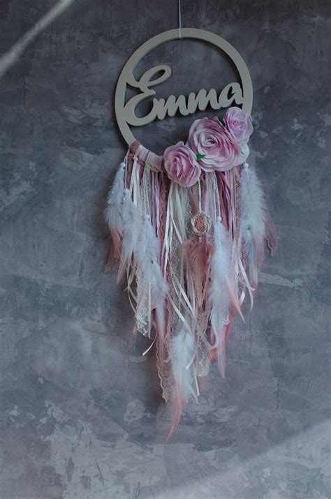 Personalized Dream Catcher With Name Blush Girly Dreamcatcher Etsy