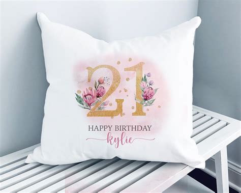 21st Birthday T Personalised 21st Birthday Cushion T Etsy