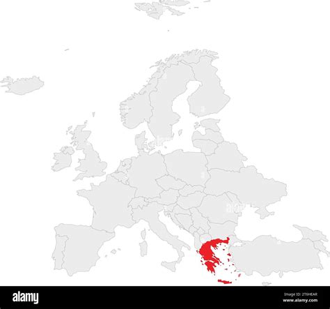 Location Map Of The Hellenic Republic Of Greece Europe Stock Vector