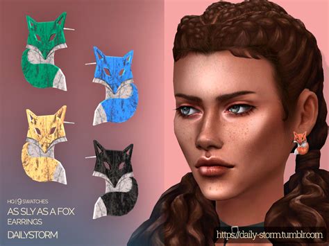 As Sly As A Fox Earrings By Dailystorm At Tsr Sims 4 Updates