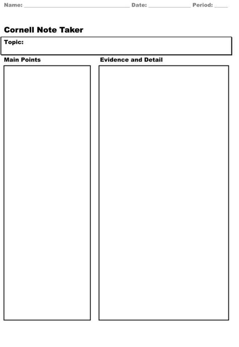 Note Taking Template Word