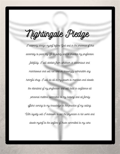 Florence Nightgale Nurses Oath Wall Art Digital Print Nursing Gifts