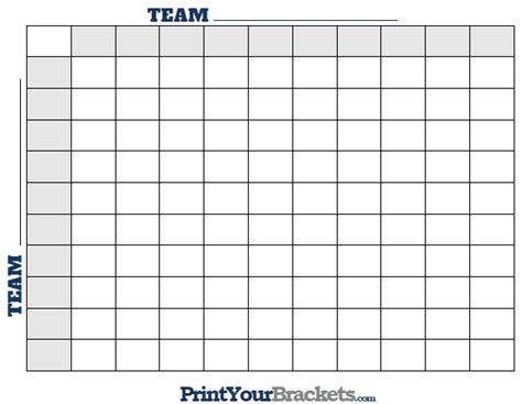 Printable Nfl Football 50 Square Grid Office Pool
