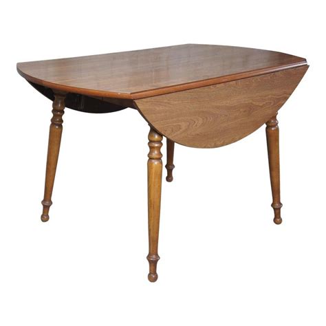 Ethan Allen Heirloom Collection Solid Maple Round Drop Leaf Dining