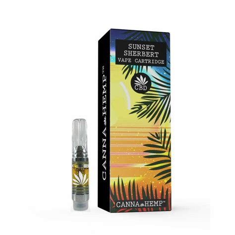 Now let's take a look at the various types of cbd that is suitable for vaping. CannaHemp Sunset Sherbert CBD Vape Cartridge