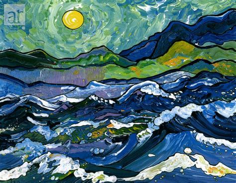 Seascape With Van Goghs Sky Pinturas De Van Gogh Arte Impresionista