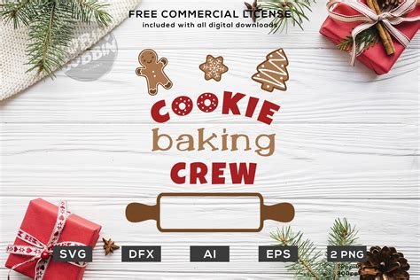 Sieve the flours together with the baking powder (if you are using it instead of the eggs). Cookie Baking Crew - Christmas SVG File
