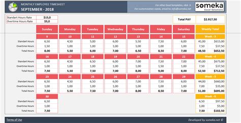 Then subtotal (data > subtotal) by month. Monthly Employee Timesheet Template - Free Excel Timesheet ...
