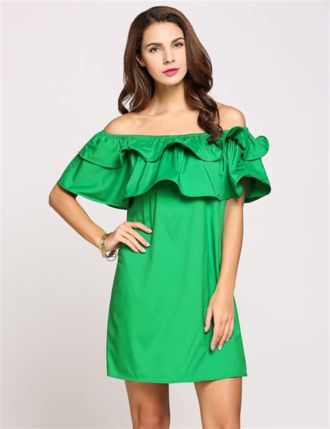 Green Off The Shoulder Dress Casual Best Of Gethuk