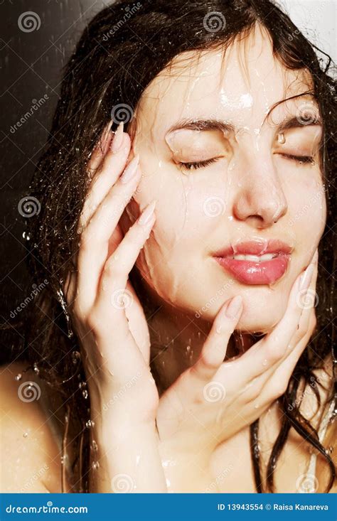 Girl Taking A Shower Stock Photo Image Of Clean Beauty