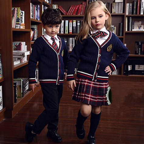 Spring Winter Fashion Korean British School Uniform For Girlsandboys Kids