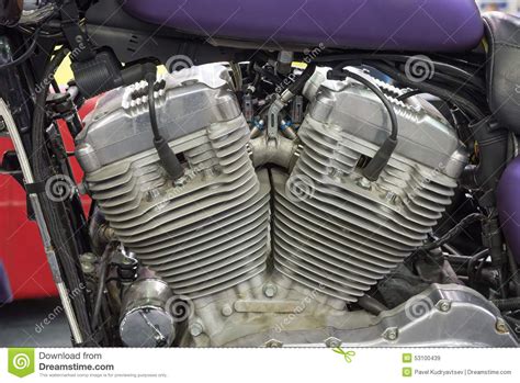 Twin Cylinder Vintage Piston Engine Royalty Free Stock Photo