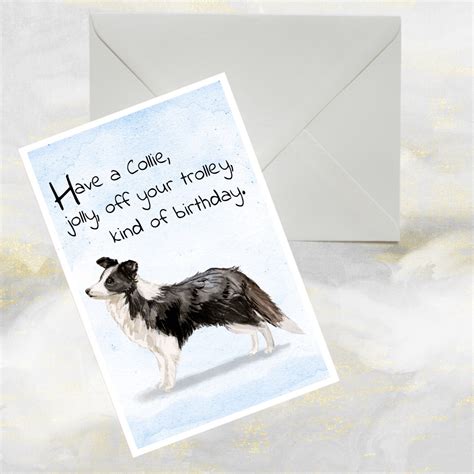 Border Collie Dog Greetings Card Funny Dog Greetings Card Etsy