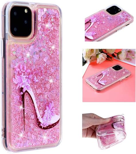 Leyi Pour Coque Iphone 11 Pro Max Fille Personnalisé Liquide Paillette