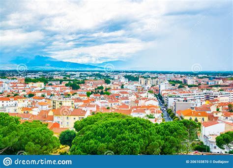 Aerial View Of Perpignan France Stock Photo Image Of Building