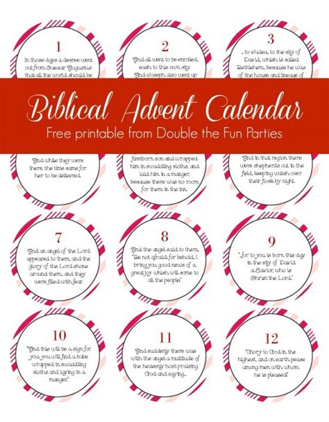 Try out a new advent calendar activity each day of advent. Free Biblical Advent Calendar Printable