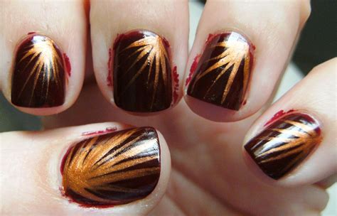 Sinful Colors Maghony With Striprite Copper Nail Stripers Make Beauty Nails