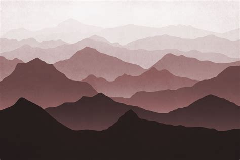 Red Mountain Ii Wallpaper Happywall Grayscale Sun View