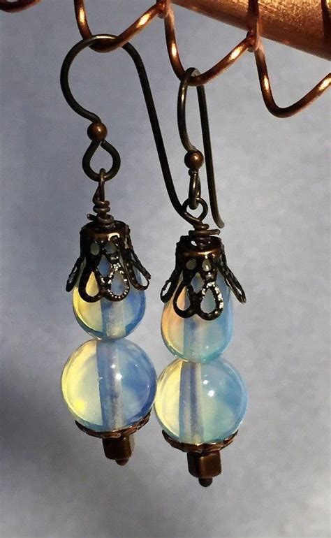 Lovely Vintage Look To These Opalite Glass Earrings Although Man Made