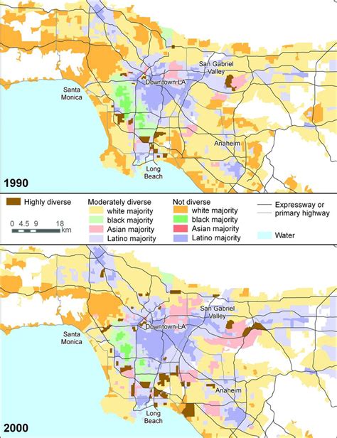 Los Angeles Neighborhoods Classified By Diversity And Racial Dominance