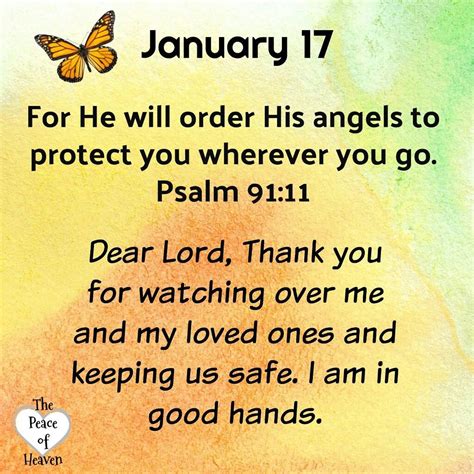 January 17 Psalm 9111 Prayer Scriptures Faith Prayer God Prayer