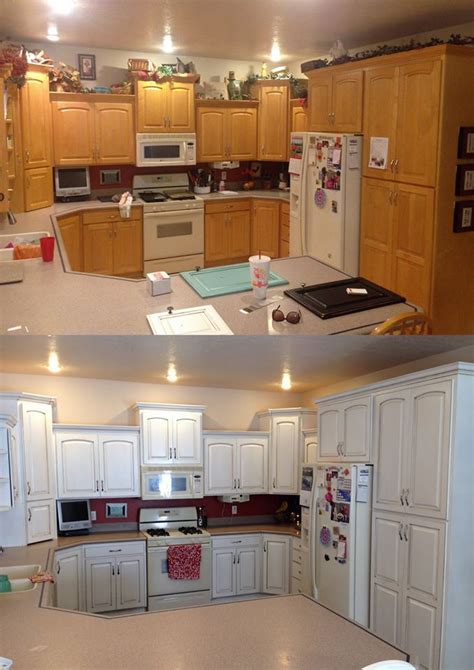 Although a fresh white coat of paint can almost always make a room look chic and bright, this kitchen redo proves that a bold cabinet color choice can be just as inviting. Snow White and Van Dyke Brown Kitchen Cabinets | General ...