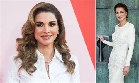 Queen Rania Of Jordan Stuns In Intricate White Gown For Beautiful 50th Birthday Portrait Queen