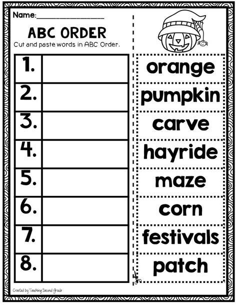 Free Printable Abc Order For Second Graders ~ Dictionary Skills