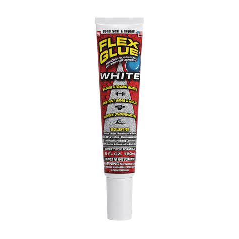 Flex Glue Strong Rubberized Waterproof Adhesive 6 Oz White