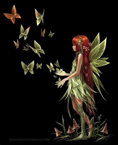 Red Haired Fairy And The Goblin Fairy Art Fantasy Fairy Butterfly Fairy