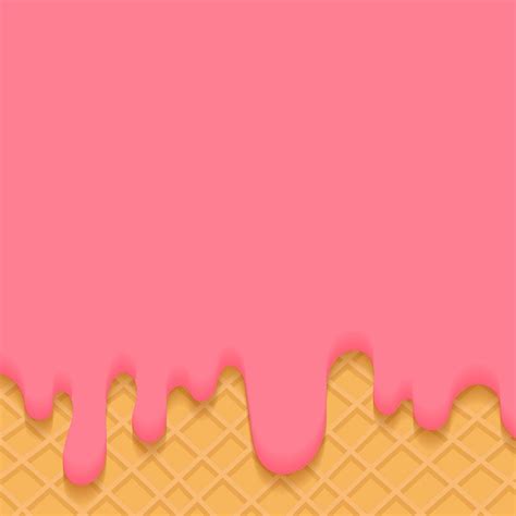 Waffles With Pink Creamy Ice Premium Vector Rawpixel