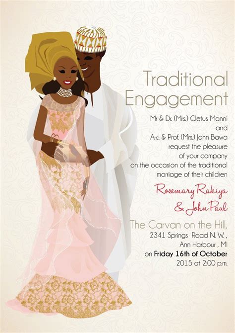 Digitalprintable African Traditional Wedding Invitations