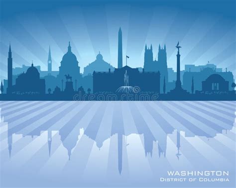 Washington Dc City Skyline Silhouette White Background Stock Vector
