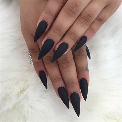 25 edgy black nail designs stayglam beauty matte stiletto nails pointy nails black