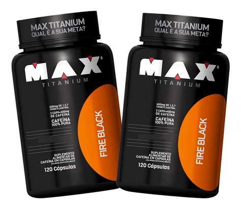 2x Cafeína 420mg Ultimate Fire Black 120 Caps Max Titanium