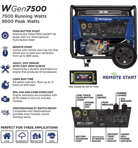 Check spelling or type a new query. Westinghouse 7500-Watt Gasoline Powered and Portable ...