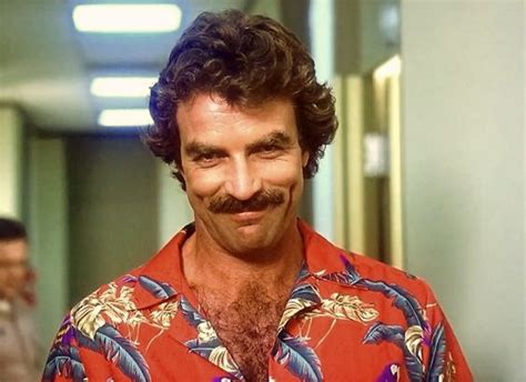 Tom Selleck Gives The Famous Thomas Magnum Smile On The Tv Show Magnum