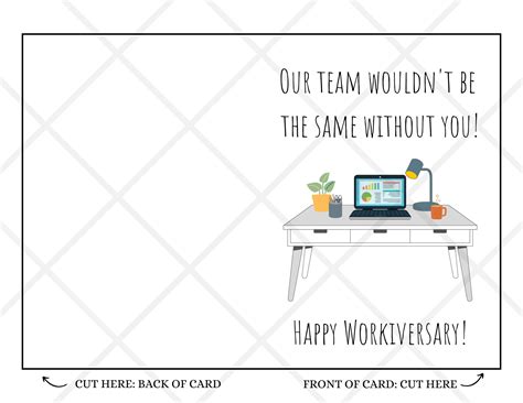 Happy Workiversary Coworker Office Card 5x7 Inch Digital Download