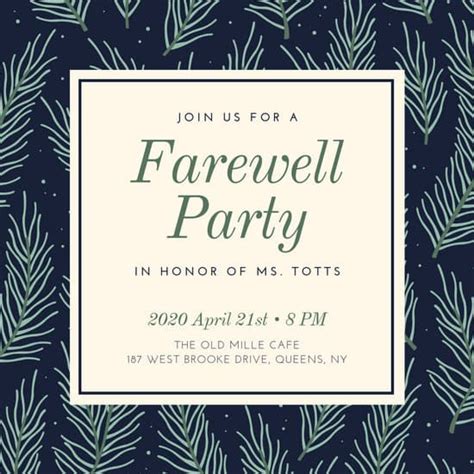customize  farewell party invitation templates